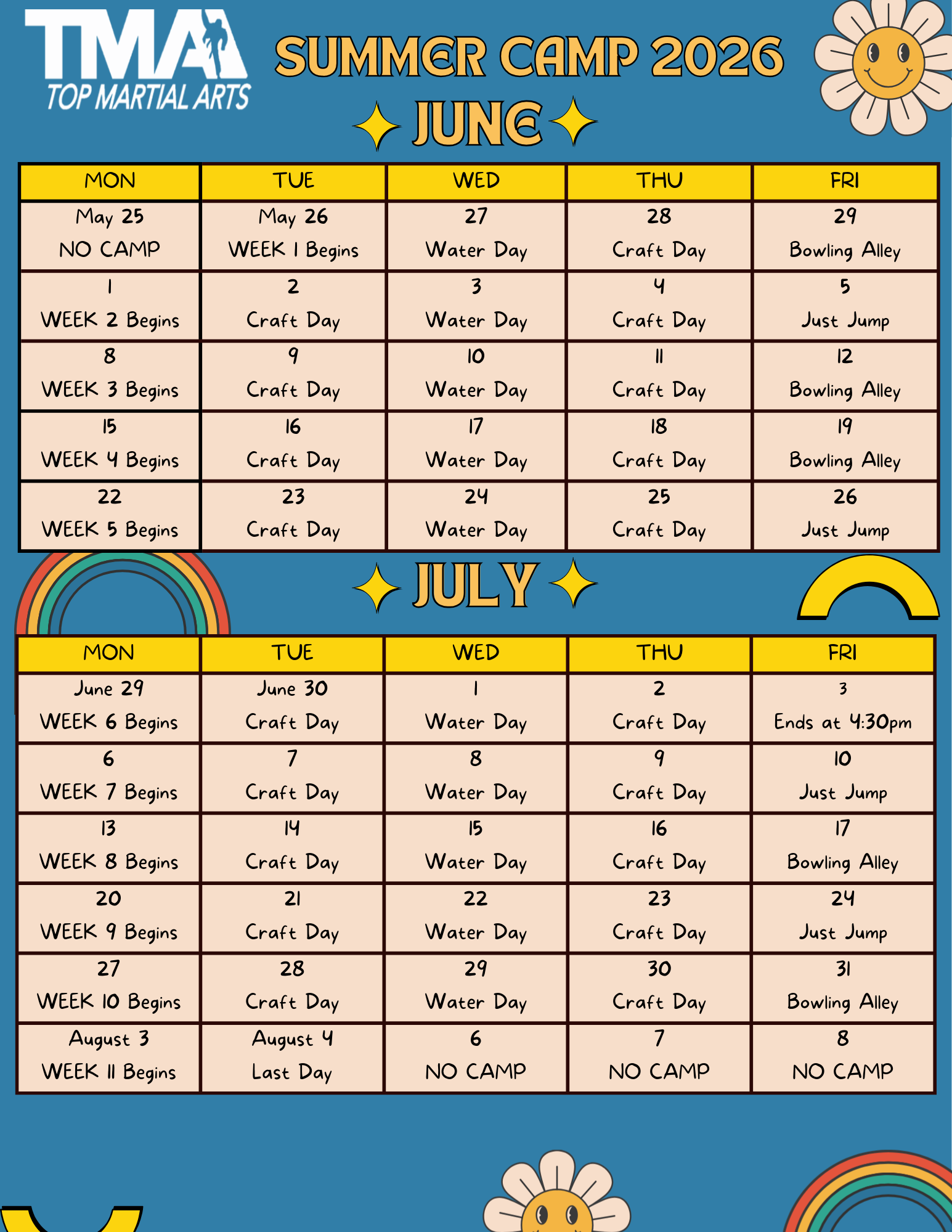 Summer Camp Calendar